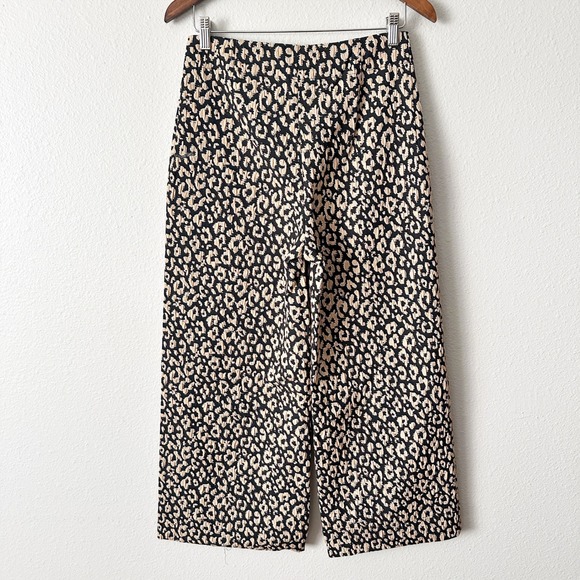 Maeve Brocade Leopard Print Wide Leg Pants & Crop Top Vest Set Women Size 2 - Picture 7 of 16